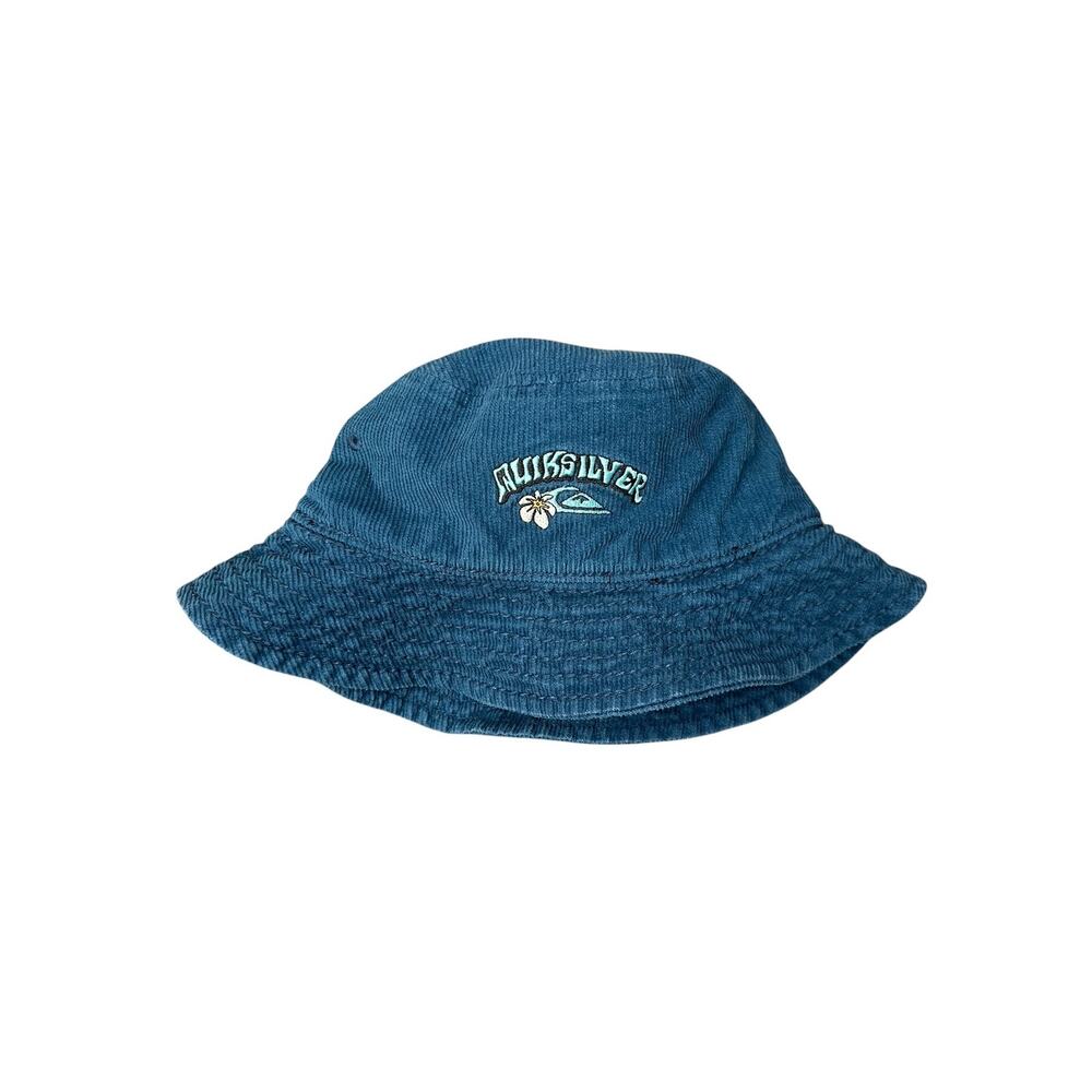 Quiksilver Embroidered OSFA Corduroy Denim Blue Bucket Boonie Hat Cap